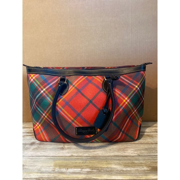 Dooney & Bourke Handbags - Dooney & Bourke Purse Red Tartan Plaid East West Top Handle Pre-owned